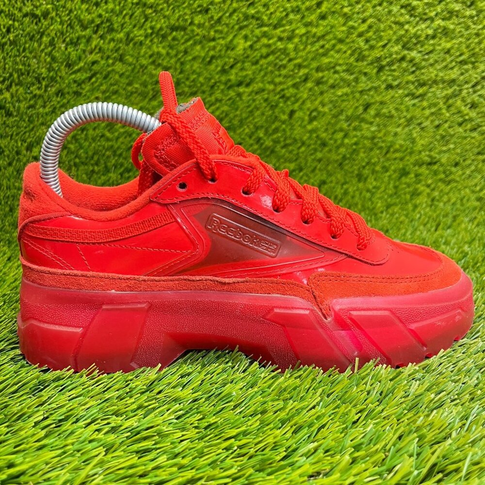 Reebok Cardi B Club C Boys Size 5Y Red Athletic Running Walking Shoes Sneakers